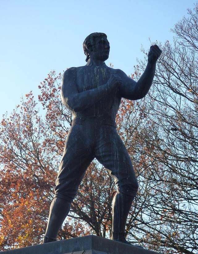 The Tipton Slasher statue of William Perry in Coronation Gardens, Tipton